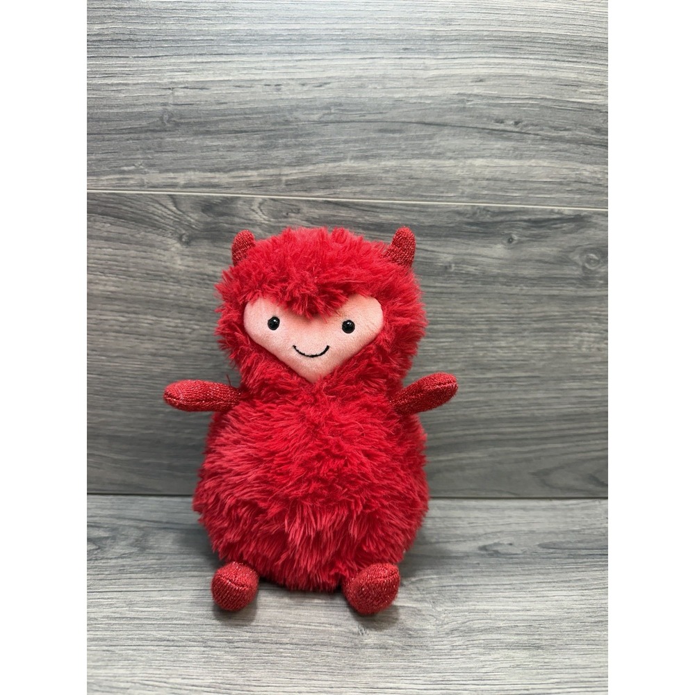 Jellycat Hugg McSnugg Love Monster Red Devil Heart Face Valentine Plush Stuffed